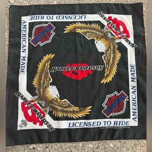 Vintage 80s/90s Harley Davidson Bandana - Licensed to Ride - Made in USA - Black